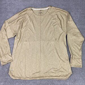 Nike Dri Fit Yoga Shirt Men's XXL Tan Long Sleeve Crewneck FB7774 247